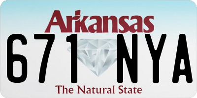 AR license plate 671NYA