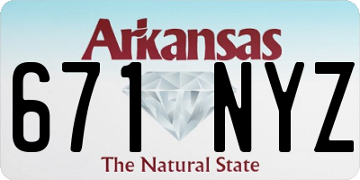 AR license plate 671NYZ
