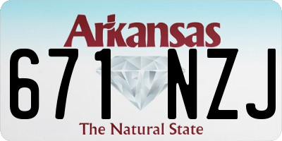 AR license plate 671NZJ