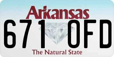 AR license plate 671OFD