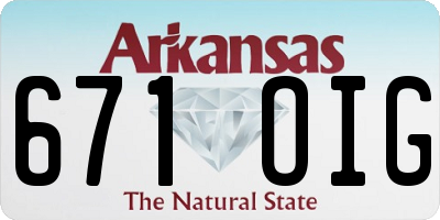 AR license plate 671OIG