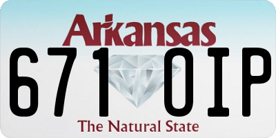 AR license plate 671OIP