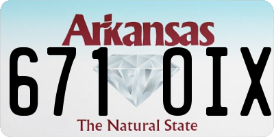 AR license plate 671OIX