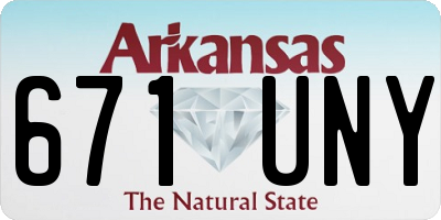 AR license plate 671UNY