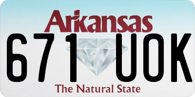 AR license plate 671UOK