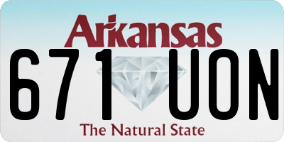 AR license plate 671UON