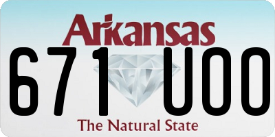 AR license plate 671UOO