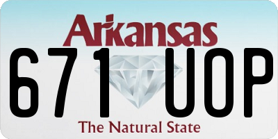 AR license plate 671UOP