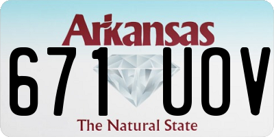 AR license plate 671UOV