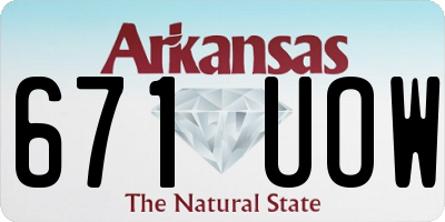 AR license plate 671UOW