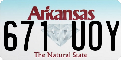 AR license plate 671UOY