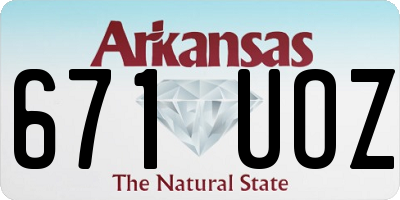AR license plate 671UOZ