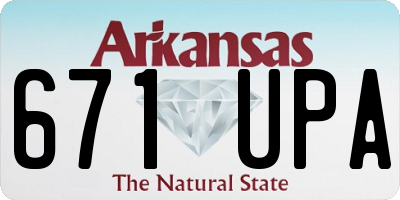 AR license plate 671UPA