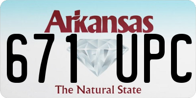 AR license plate 671UPC