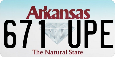 AR license plate 671UPE