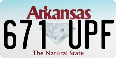 AR license plate 671UPF