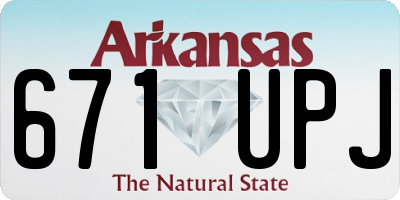 AR license plate 671UPJ
