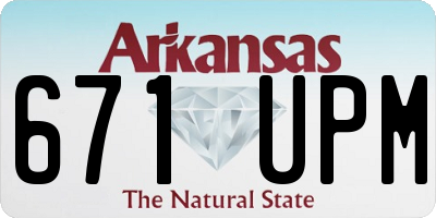 AR license plate 671UPM