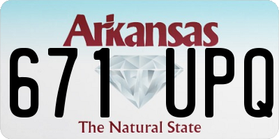 AR license plate 671UPQ