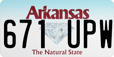 AR license plate 671UPW