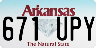 AR license plate 671UPY