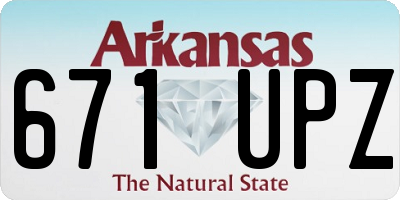 AR license plate 671UPZ