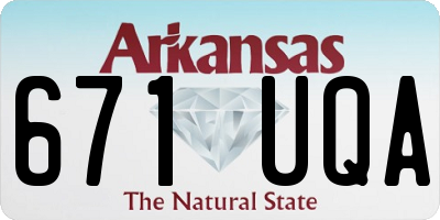 AR license plate 671UQA