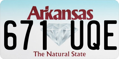 AR license plate 671UQE