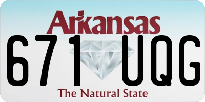 AR license plate 671UQG
