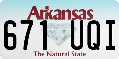 AR license plate 671UQI