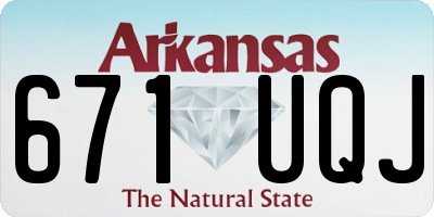 AR license plate 671UQJ