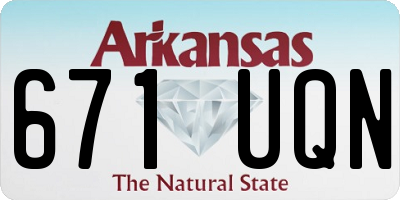 AR license plate 671UQN