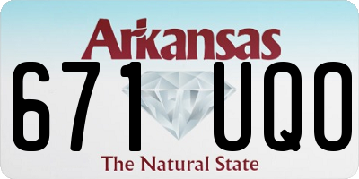 AR license plate 671UQO