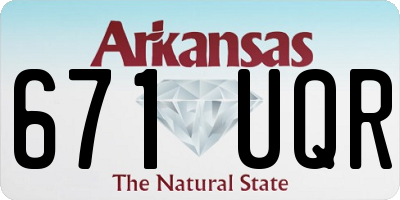 AR license plate 671UQR