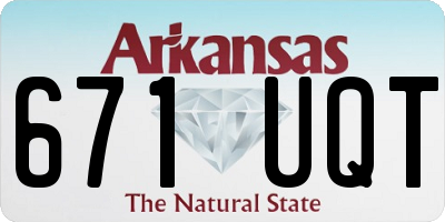 AR license plate 671UQT