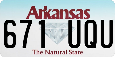 AR license plate 671UQU