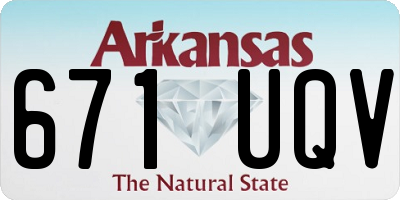 AR license plate 671UQV