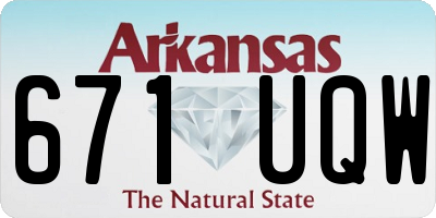 AR license plate 671UQW