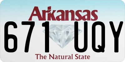 AR license plate 671UQY