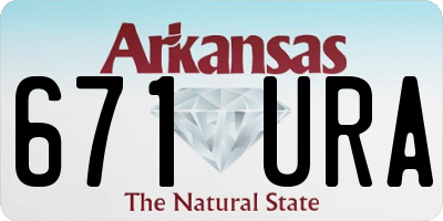 AR license plate 671URA