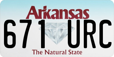 AR license plate 671URC