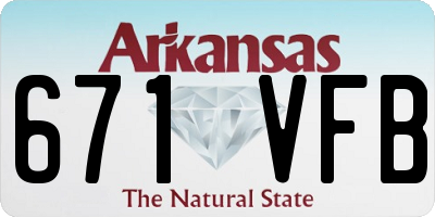 AR license plate 671VFB