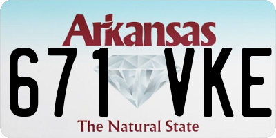 AR license plate 671VKE