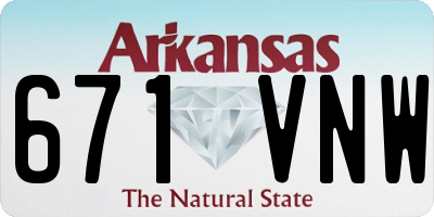 AR license plate 671VNW