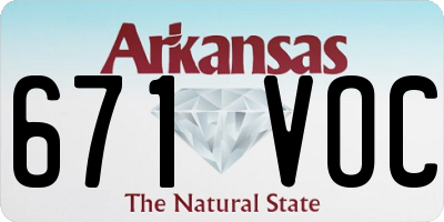 AR license plate 671VOC