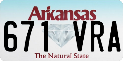 AR license plate 671VRA