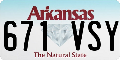 AR license plate 671VSY