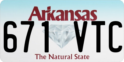 AR license plate 671VTC