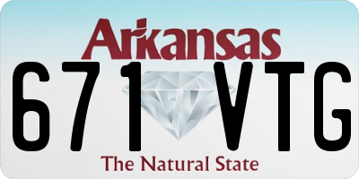 AR license plate 671VTG