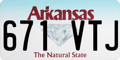 AR license plate 671VTJ
